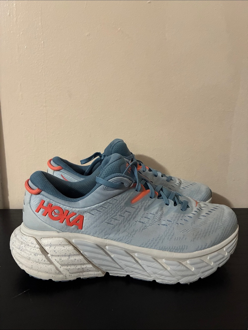 Hoka Gaviota 4 in a light blue mesh upper accented womens size 10